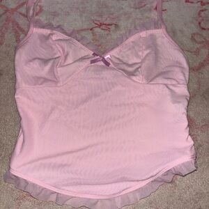 Pink Ruffled Camisole Top